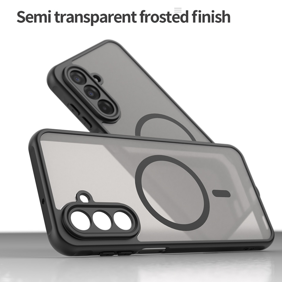 Husa pentru Samsung Galaxy A17 5G, SKYDDAR INNOVATION, HaloFrost MagSafe II, Antisoc, set cu sticker, Negru - 2 | YEO