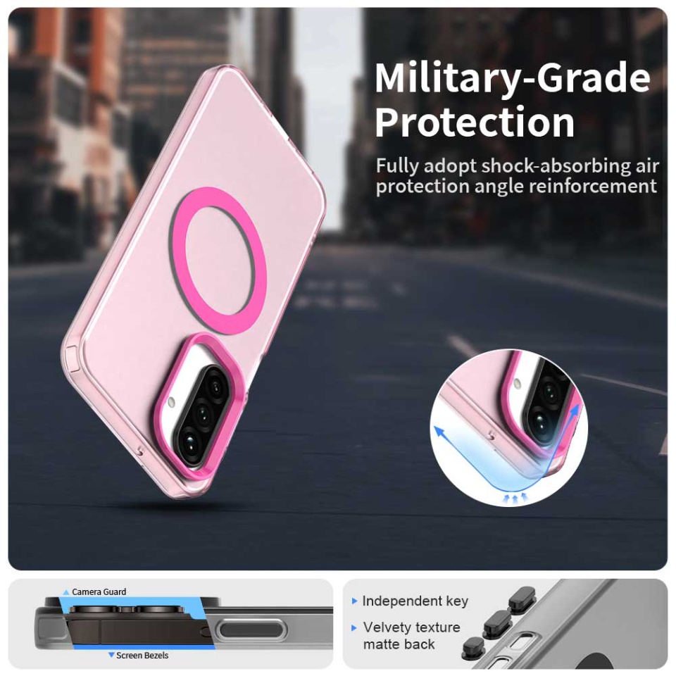 Husa pentru Samsung Galaxy A17 5G, SKYDDAR INOVATION, CandyCase, Magsafe, set cu sticker, Roz - 2 | YEO