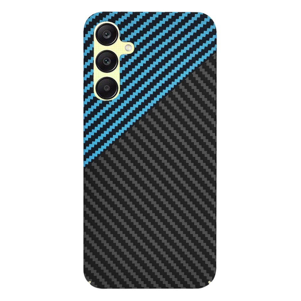 Husa pentru Samsung Galaxy A25 5G, SKYDDAR INNOVATION, Carbonite FiberShell, Bleu, set cu sticker - 3 | YEO