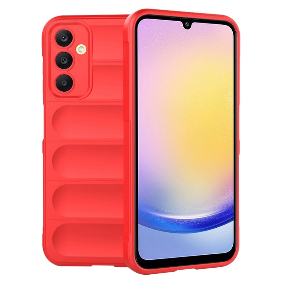 Husa pentru Samsung Galaxy A25 5G, SKYDDAR INNOVATION, Magic Shield, din Silicon Mat, set cu sticker, Rosu