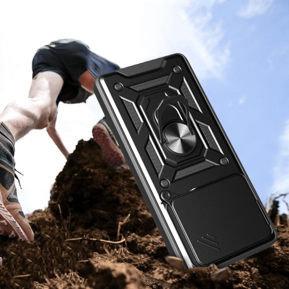 Husa pentru Samsung Galaxy A26 5G, SKYDDAR INNOVATION, CamShield, Inel magnetic, set cu sticker, Auriu - 3 | YEO