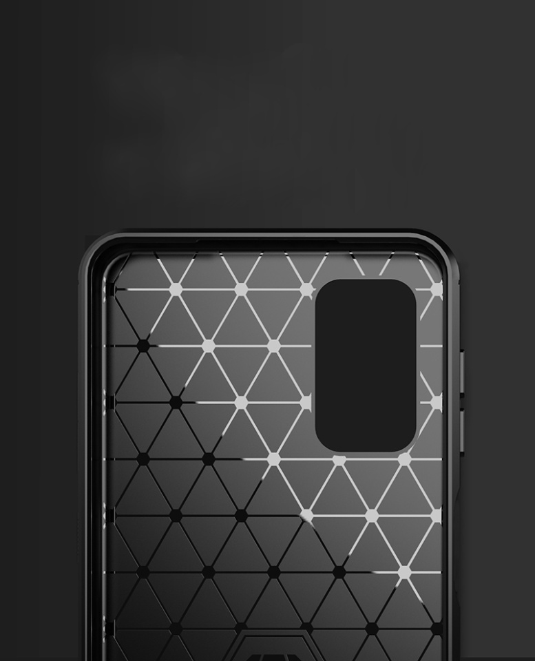 Husa pentru Samsung Galaxy A32 5G, SKYDDAR INNOVATION, Carbon Silicone, din Silicon Slim, cu textura Fibra Carbon, set cu sticker, Negru - 5