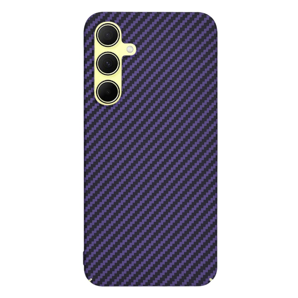 Husa pentru Samsung Galaxy A35 5G, SKYDDAR INNOVATION, Carbonite FiberShell, Mov, set cu sticker - 3 | YEO