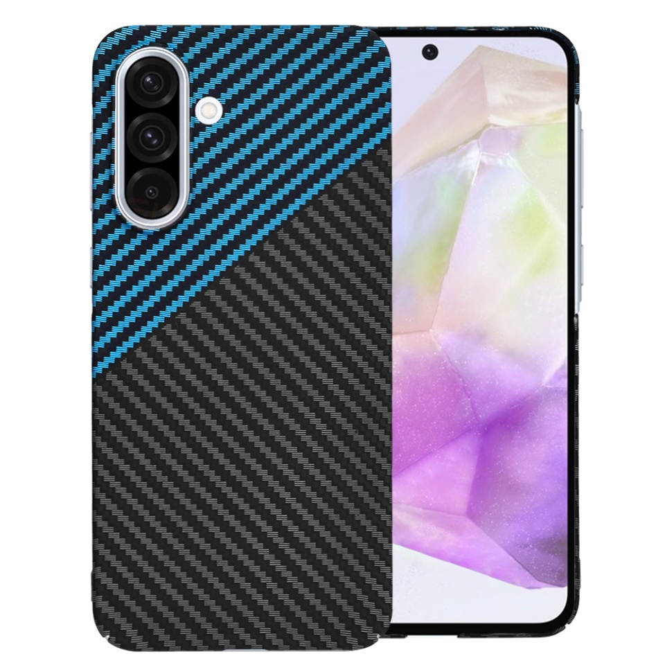Husa pentru Samsung Galaxy A36 5G, Finisaj Premium cu Textura de Carbon, Design Elegant, SKDR CarbonFlex - Bleu