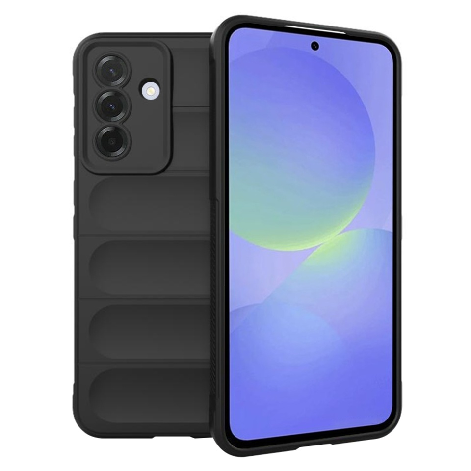 Husa pentru Samsung Galaxy A36 5G / Galaxy A56 5G, SKYDDAR INNOVATION, Vogue, din Silicon Mat, Negru, set cu sticker