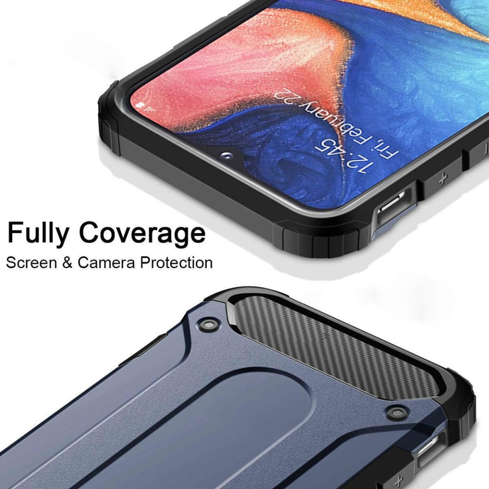Husa pentru Samsung Galaxy A40, SKYDDAR INNOVATION, Hybrid Armor, din Plastic Dur, Margini Cauciucate, Antisoc, set cu sticker, Negru - 3 | YEO
