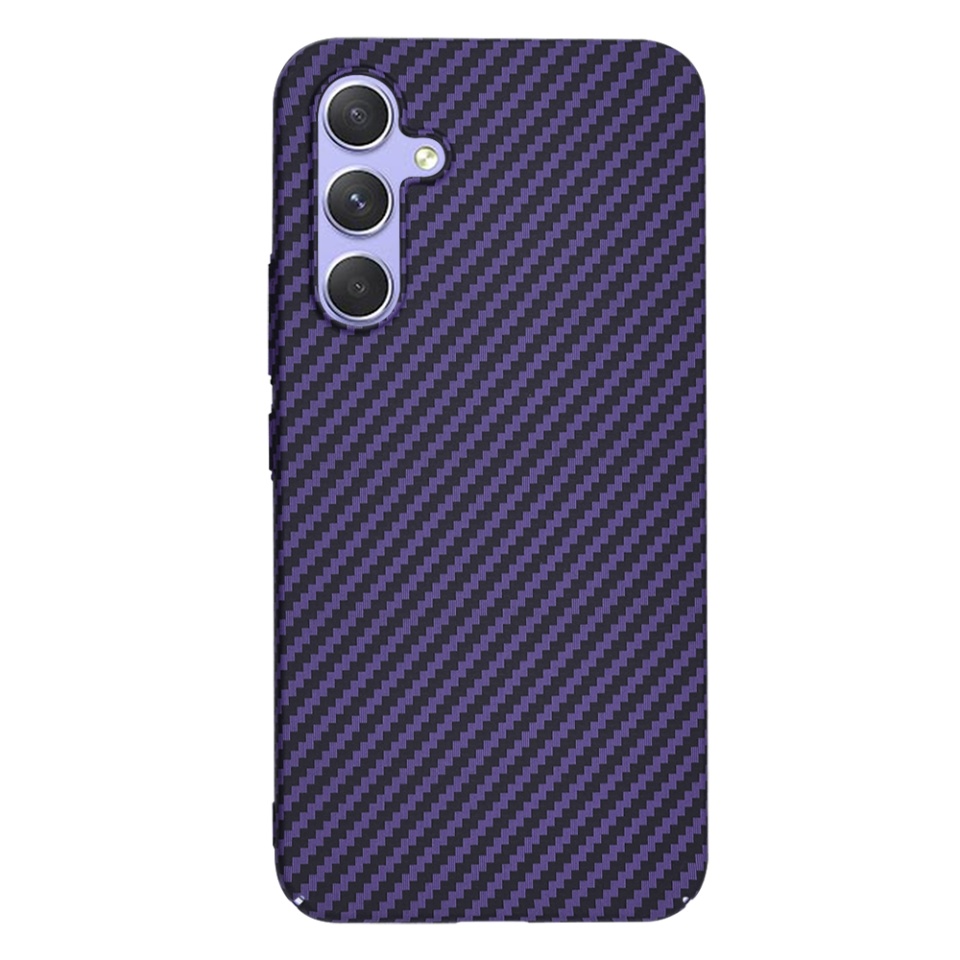 Husa pentru Samsung Galaxy A54, SKYDDAR INNOVATION, Carbonite FiberShell, Mov, set cu sticker - 3 | YEO