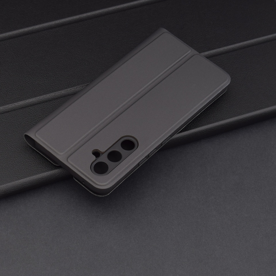 Husa pentru Samsung Galaxy A54, SKYDDAR INNOVATION, Magskin Book, tip Carte cu Portofel Interior, set cu sticker, Negru - 3 | YEO