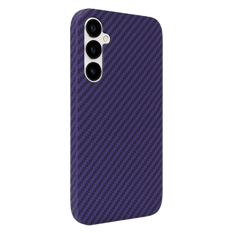 Husa pentru Samsung Galaxy A55 5G, SKYDDAR INNOVATION, Carbonite FiberShell, Mov, set cu sticker