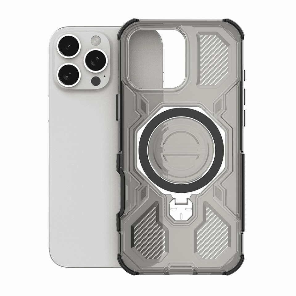 Husa pentru Samsung Galaxy A56 5G, Antisoc, SKYDDAR INOVATION, Carbon Shield PRO, Magsafe, set cu sticker, Fumuriu