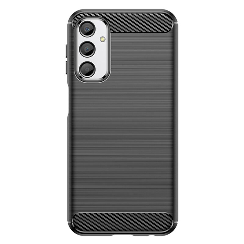 Husa pentru Samsung Galaxy A56 5G din Silicon Premium, Slim, cu textura Fibra Carbon - Negru - 2 | YEO