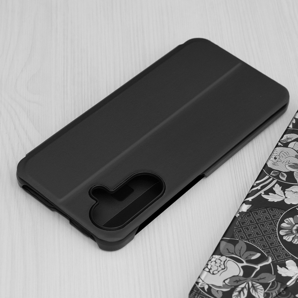 Husa pentru Samsung Galaxy A56 5G tip carte, Eco View Leather - Negru - 1 | YEO