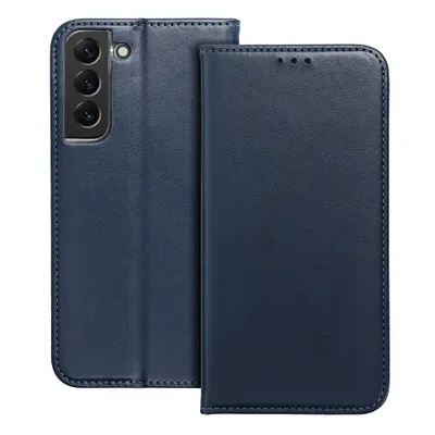 Husa pentru Samsung Galaxy A56 5G tip carte, SKYDDAR INNOVATION, cu Portofel Interior, Protectie la socuri, smart magneto, Albastru, set cu sticker