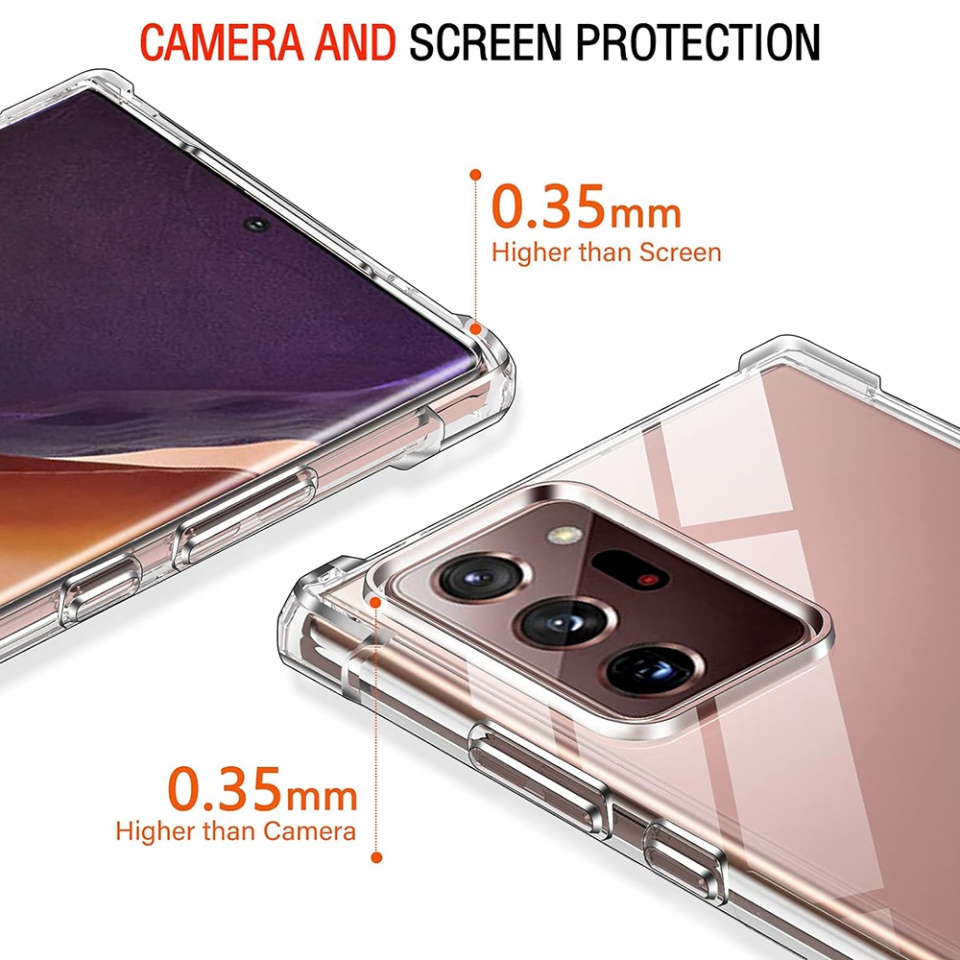 Husa pentru Samsung Galaxy Note 20 Ultra 5G / Galaxy Note 20 Ultra , SKYDDAR INNOVATION, Shockproof Clear din Silicon Slim, Transparenta, set cu sticker - 2 | YEO