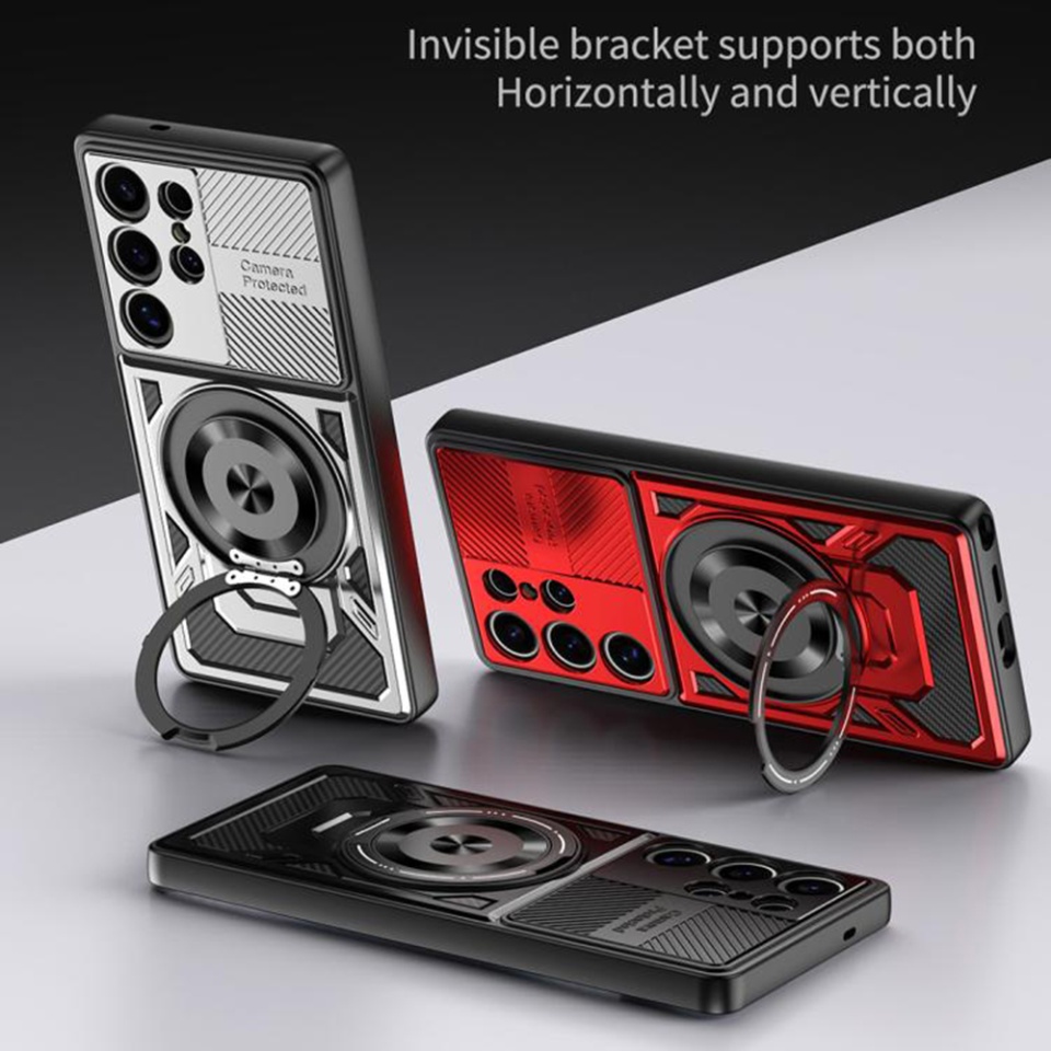 Husa pentru Samsung Galaxy S20 FE, SKYDDAR INNOVATION, RuggedCam, Inel magnetic antisoc, set cu sticker, Mov - 2 | YEO