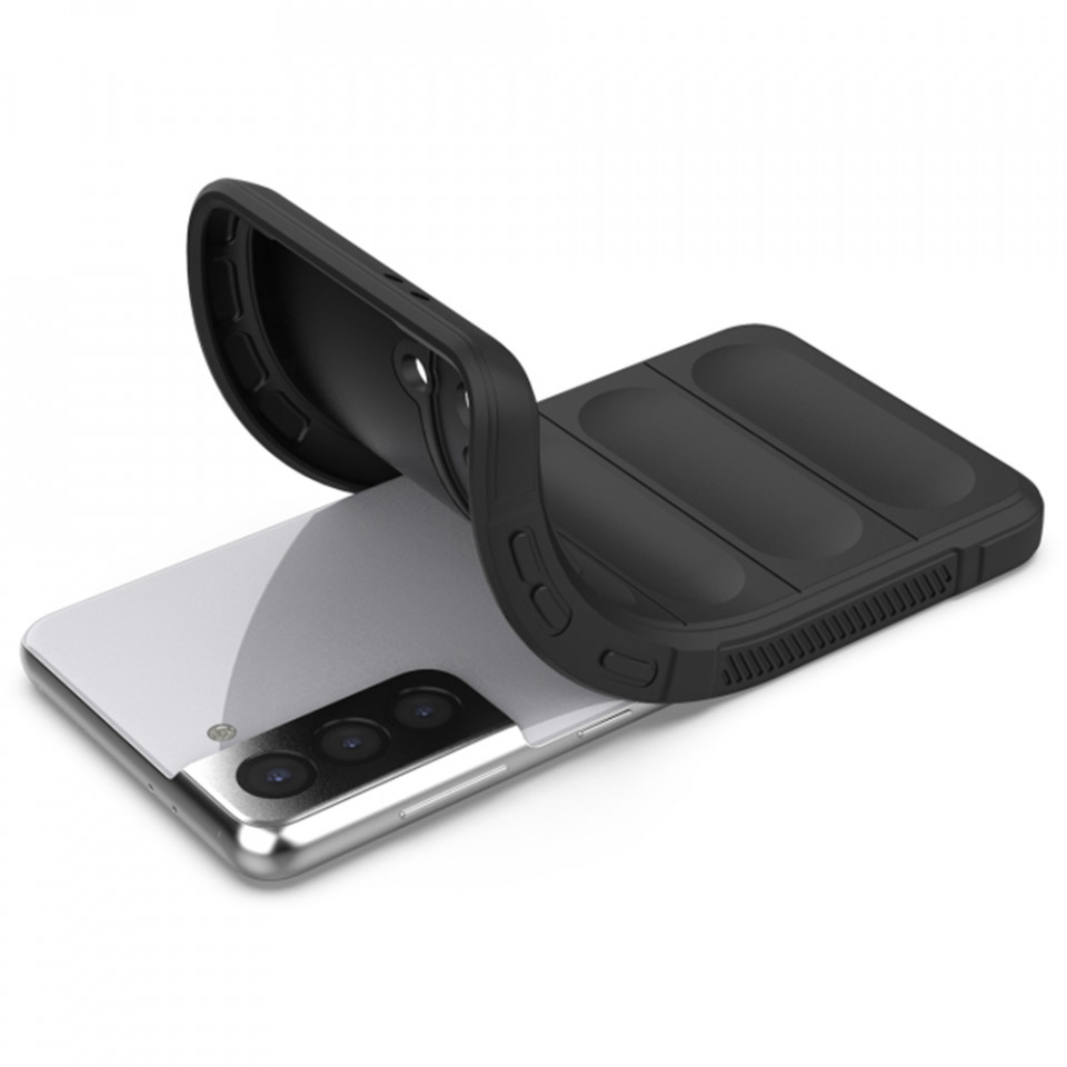 Husa pentru Samsung Galaxy S21 5G eleganta, din silicon mat, SKDR Vogue - Negru - 2 | YEO