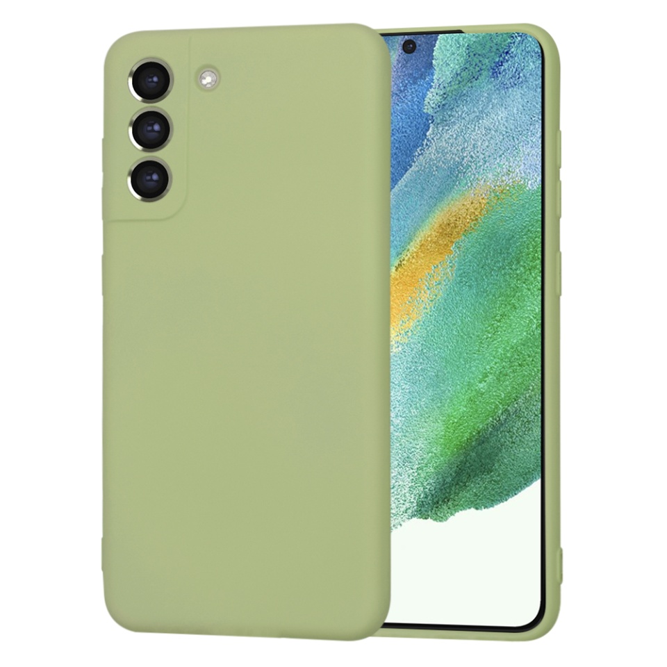 Husa pentru Samsung Galaxy S21 FE 5G din Silicon Catifelat, Protectie Premium, Skyddar SoftElegance MagSafe - Verde