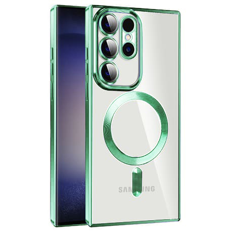 Husa pentru Samsung Galaxy S21 Ultra 5G cu Magsafe integrat, SKYDDAR Luxury Shield - Verde deschis