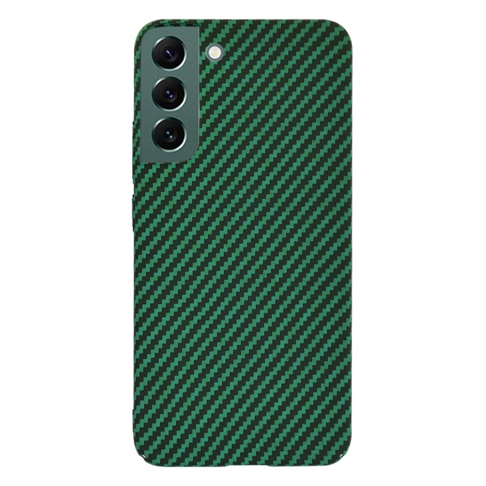 Husa pentru Samsung Galaxy S22 Plus 5G, SKYDDAR INNOVATION, textura carbon, Carbonite FiberShell, set cu sticker, Verde, - 2 | YEO