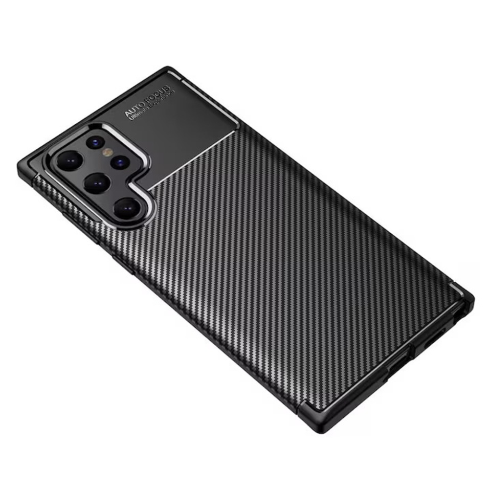 Husa pentru Samsung Galaxy S22 Ultra 5G, SKYDDAR INNOVATION, CarbonFiber, Antisoc, Negru, set cu sticker - 1 | YEO