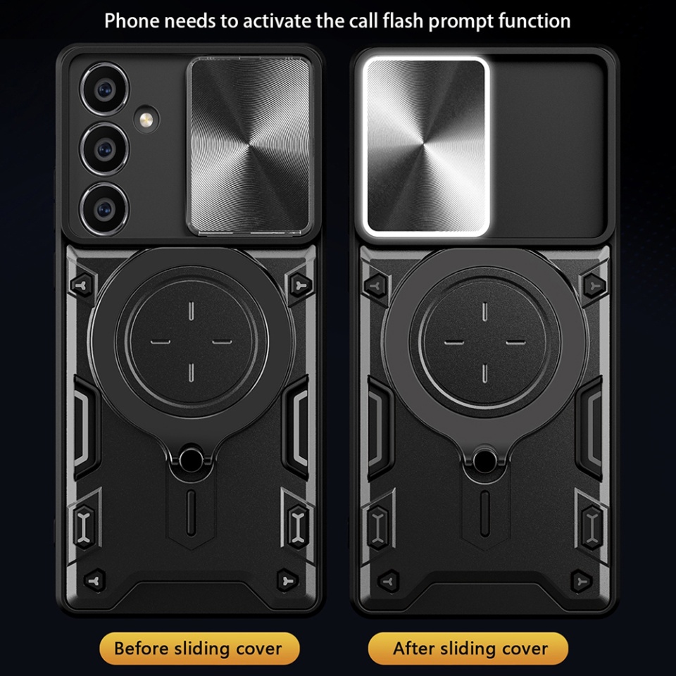Husa pentru Samsung Galaxy S23 FE, SKYDDAR INNOVATION, CamGuard Pro, Inel Magnetic, Protectie Camera, set cu sticker, Mov - 2 | YEO