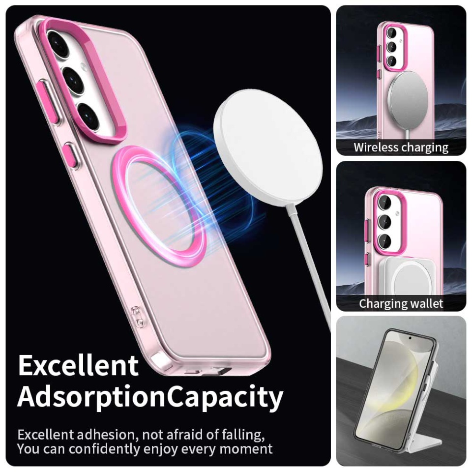 Husa pentru Samsung Galaxy S23 FE, SKYDDAR INOVATION, CandyCase, Magsafe, set cu sticker, Roz - 2 | YEO