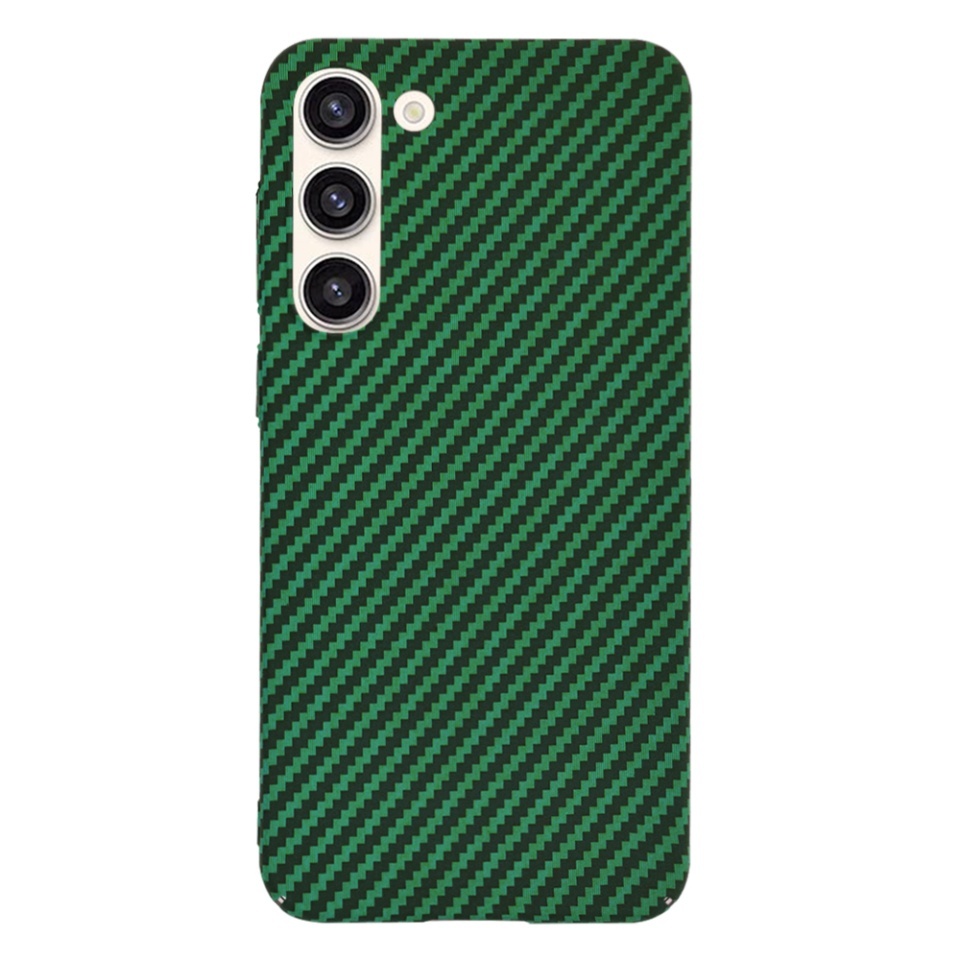 Husa pentru Samsung Galaxy S23 Plus, SKYDDAR INNOVATION, textura carbon, Carbonite FiberShell, set cu sticker, Verde, - 2 | YEO