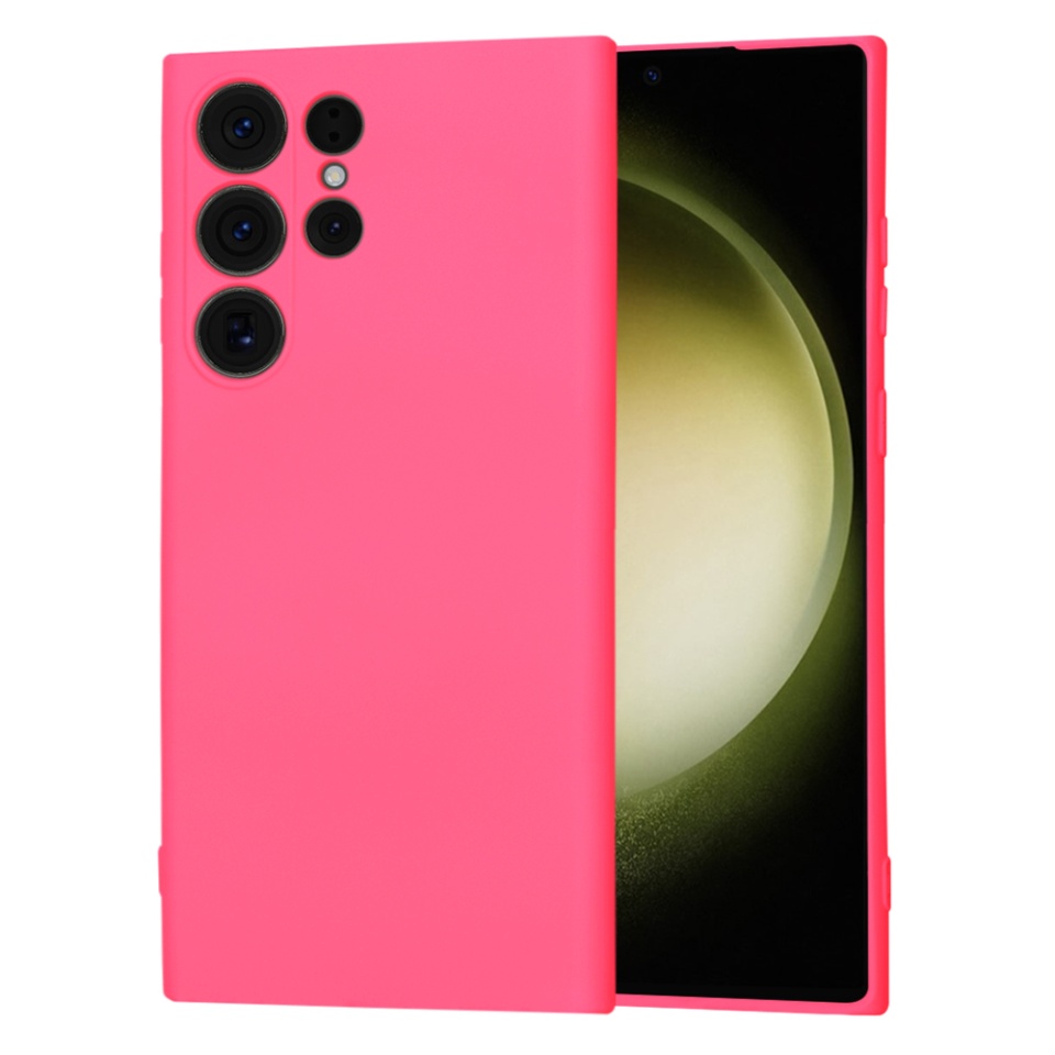 Husa pentru Samsung Galaxy S23 Ultra din Silicon Catifelat, Protectie Premium, Skyddar SoftElegance MagSafe - Fucsia