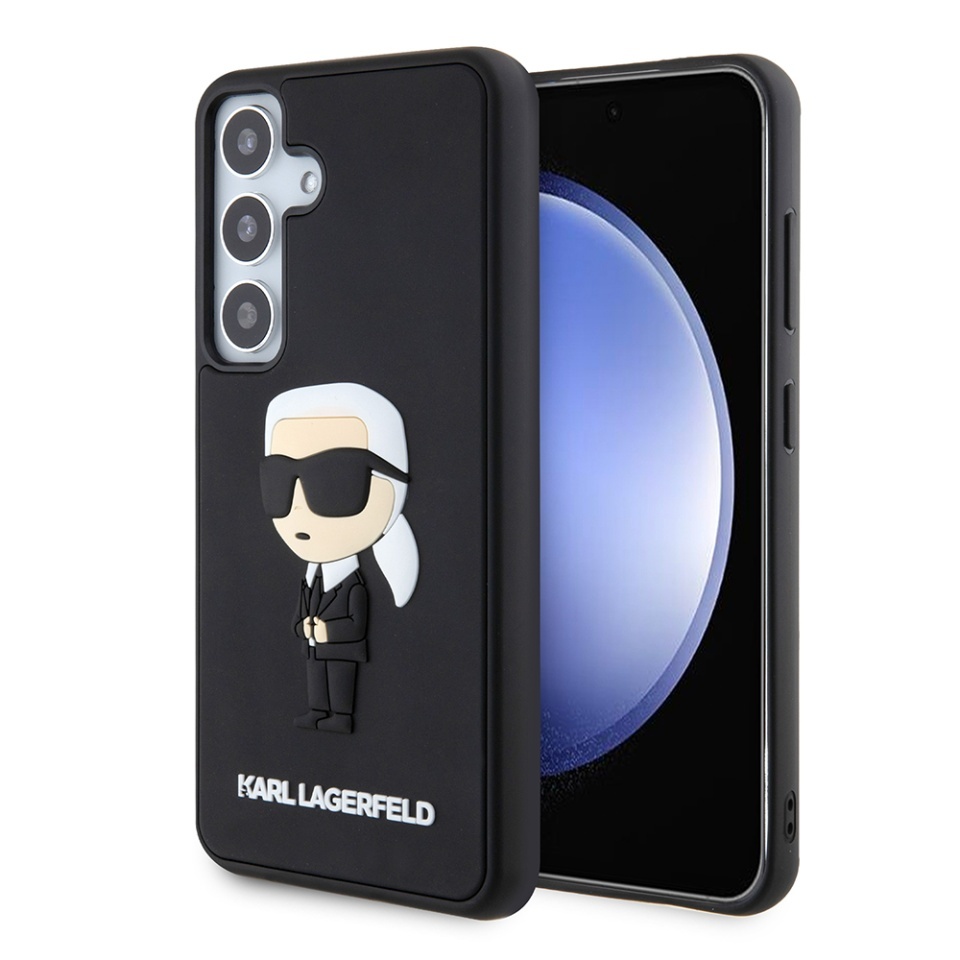 Husa pentru Samsung Galaxy S24, 3D Design, Karl Lagerfeld, Negru