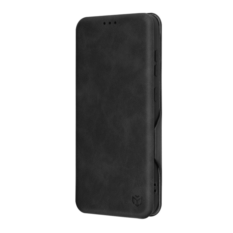 Husa pentru Samsung Galaxy S24 FE, SKYDDAR INNOVATION, Safe Wallet tip carte din Piele Ecologica, Suport Carduri, Inchidere Magnetica, Negru, set cu sticker - 3 | YEO