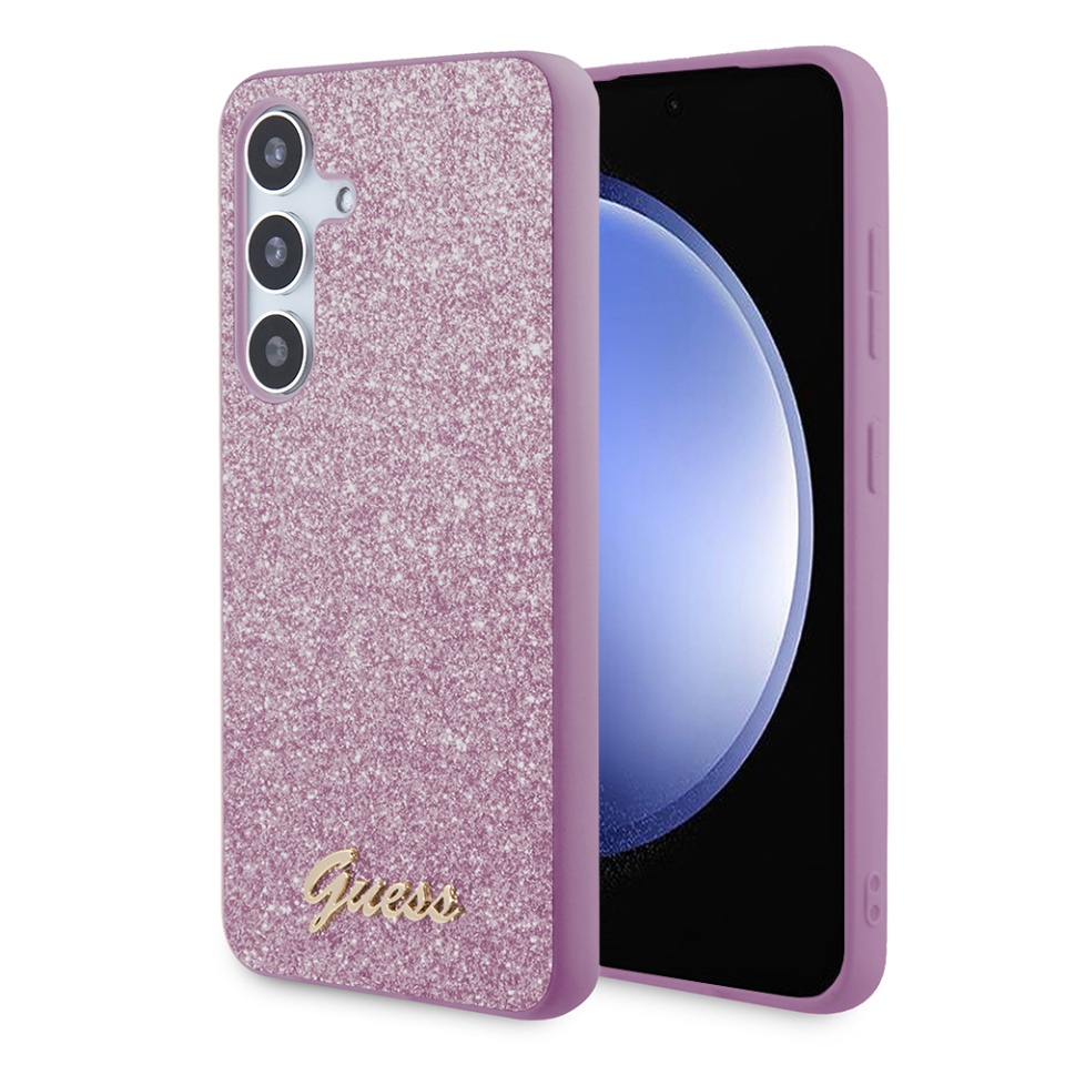 Husa pentru Samsung Galaxy S24, Glitter Script, Guess, Mov