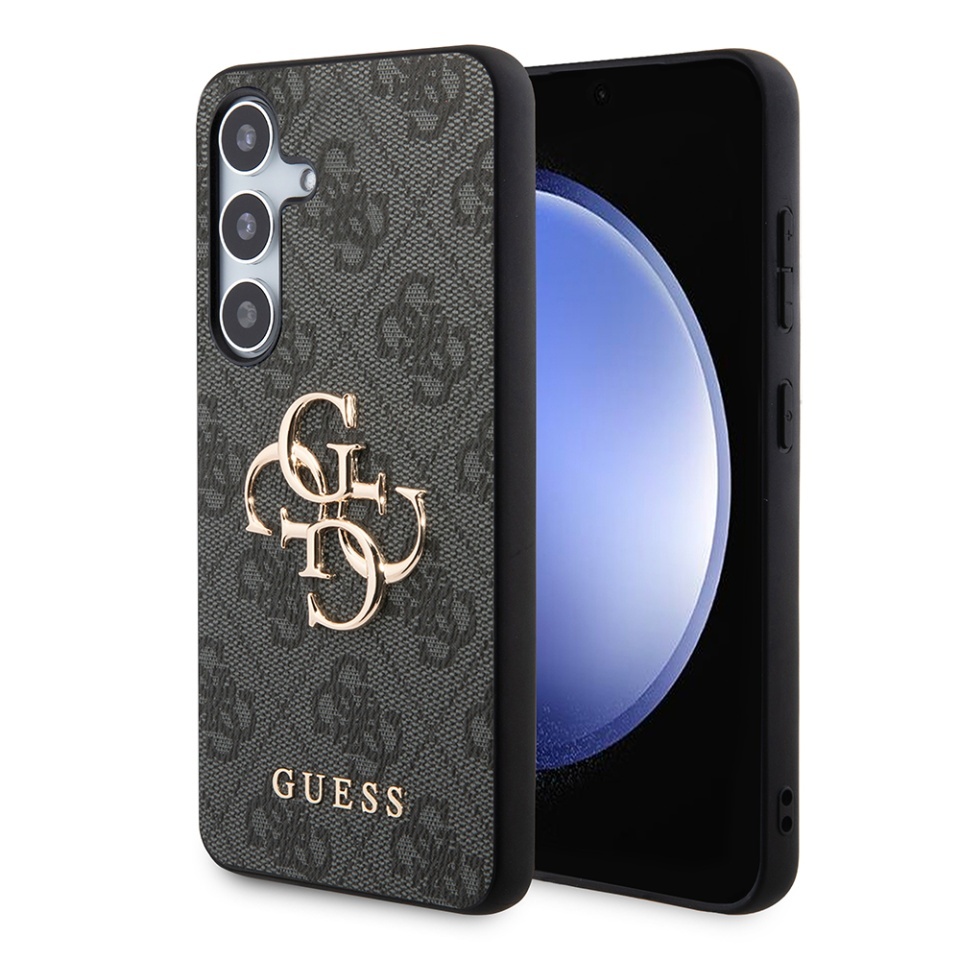 Husa pentru Samsung Galaxy S24 Plus, Guess 4G Metal Logo, Protectie Slim, Compatibila, Negru