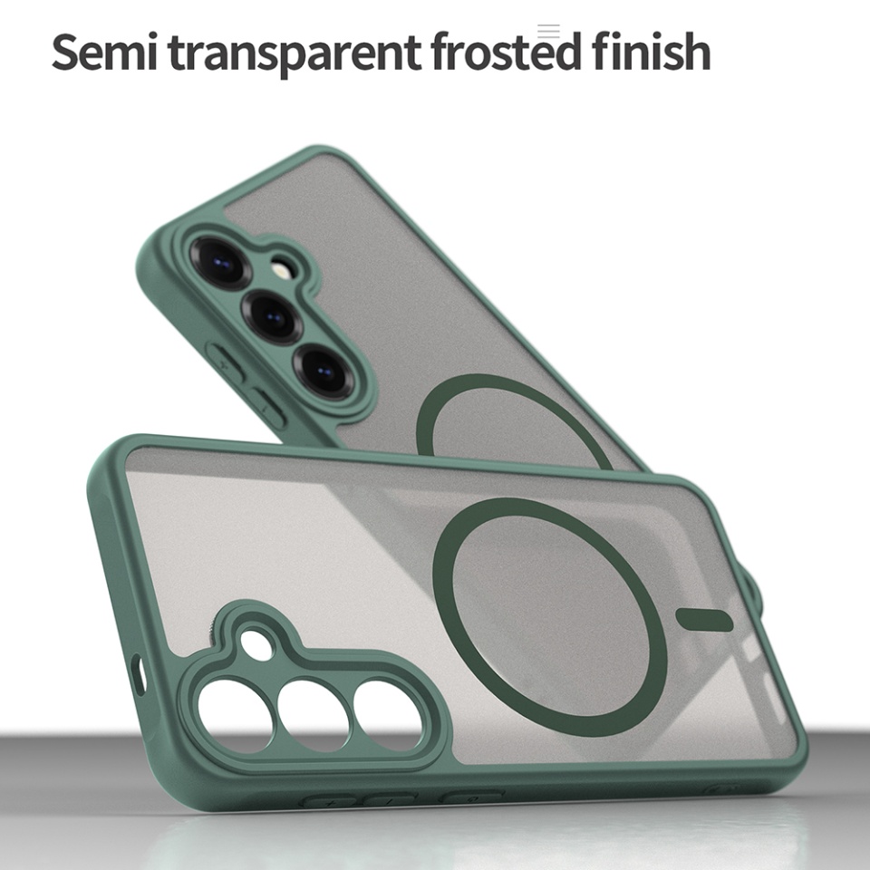 Husa pentru Samsung Galaxy S24, SKYDDAR INNOVATION, HaloFrost MagSafe II, Antisoc, set cu sticker, Verde - 3 | YEO