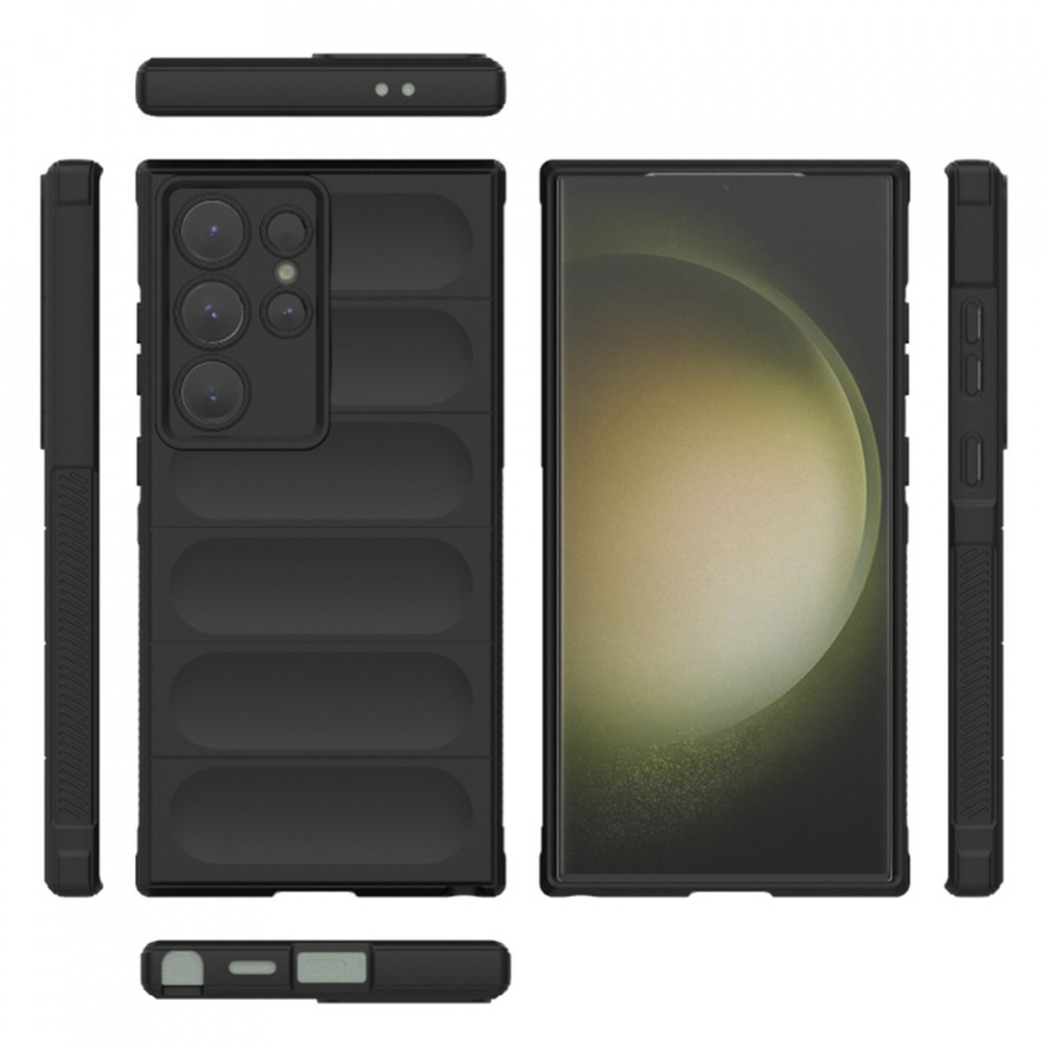 Husa pentru Samsung Galaxy S24 Ultra eleganta, din silicon mat, SKDR Vogue - Negru - 1 | YEO