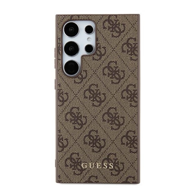 Husa pentru Samsung Galaxy S24 Ultra, Guess, Hardcase 4G Metal Gold Logo, Maro - 1 | YEO