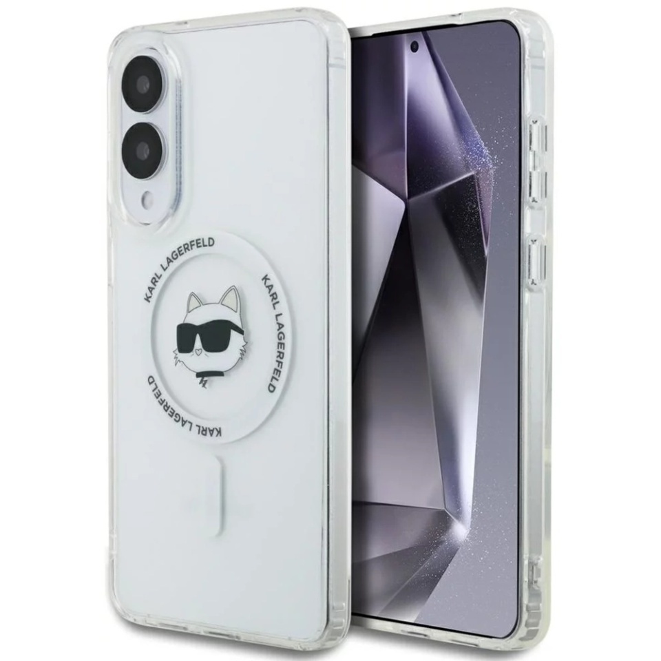 Husa pentru Samsung Galaxy S25 Edge, Karl Lagerfeld, IML MagSafe, Alb