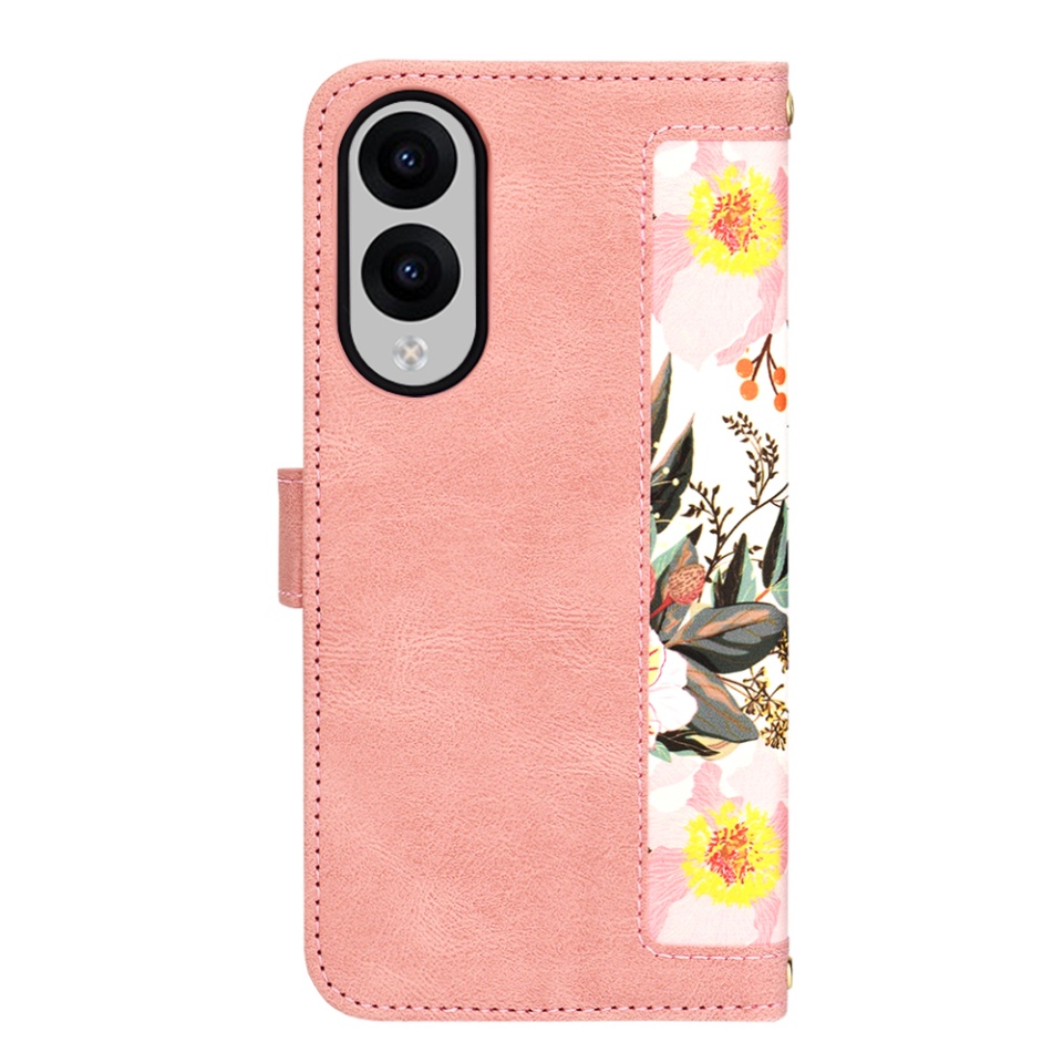 Husa pentru Samsung Galaxy S25 Edge, SKYDDAR INNOVATION, Floral Wallet, din Piele Ecologică cu Design Floral, Protecție 360°, Stand Integrat, Buzunare pentru Carduri, Roz, set cu sticker - 2 | YEO