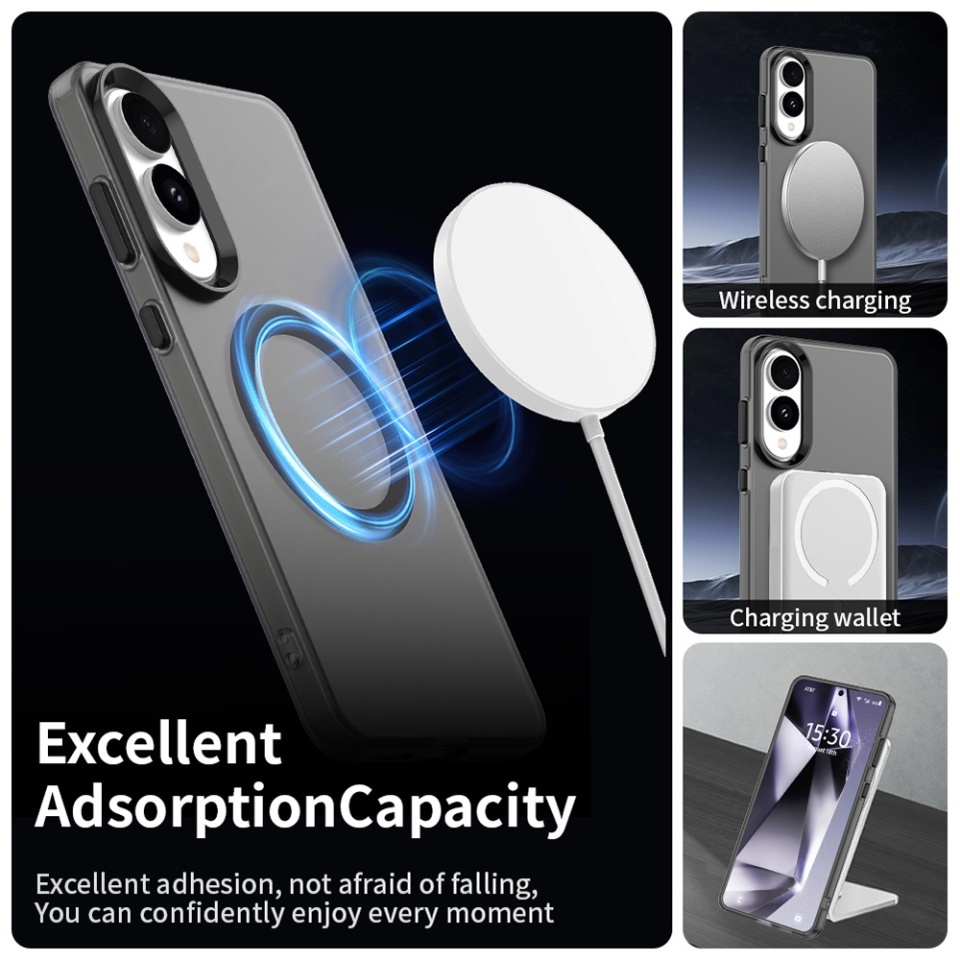 Husa pentru Samsung Galaxy S25 Edge, SKYDDAR INOVATION, CandyCase, Magsafe, set cu sticker, Negru - 3 | YEO