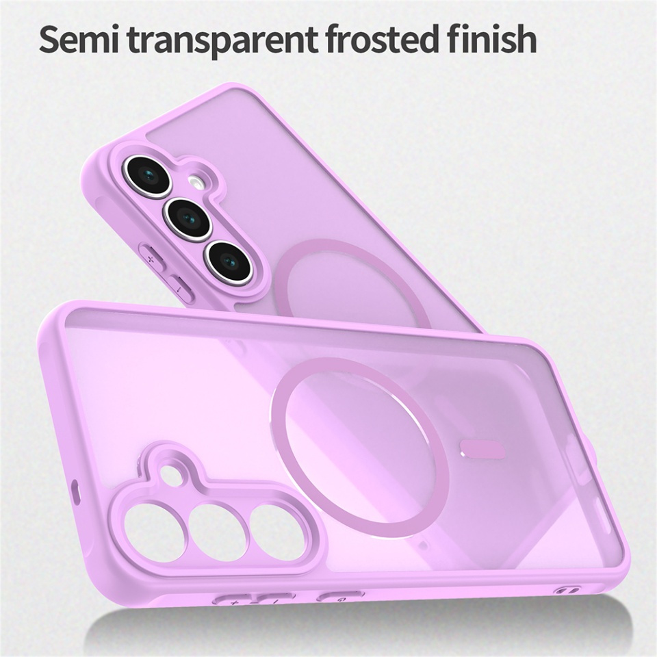Husa pentru Samsung Galaxy S25 FE, SKYDDAR INNOVATION, HaloFrost MagSafe II, Antisoc, set cu sticker, Roz - 2 | YEO