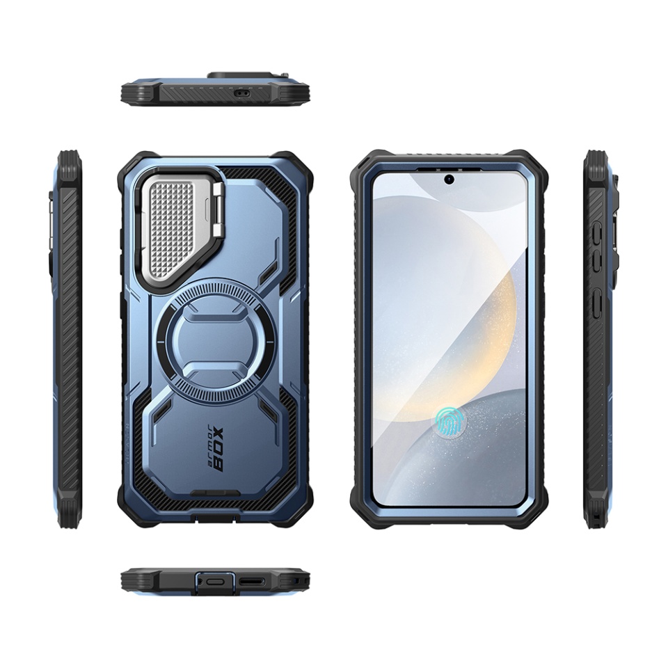 Husa pentru Samsung Galaxy S25, Kickstand, AntiSock, I-Blason Armorbox - Albastru - 2 | YEO