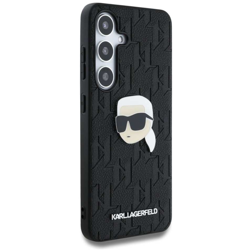 Husa pentru Samsung Galaxy S25 Plus, Hardcase Leather Monogram, Karl Lagerfeld - Negru Karl - 1 | YEO