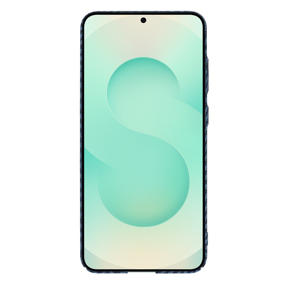 Husa pentru Samsung Galaxy S25 Plus, SKYDDAR INNOVATION, Carbonite FiberShell, Cyan, set cu sticker - 2 | YEO