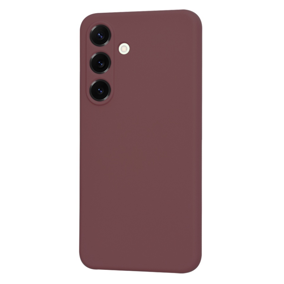 Husa pentru Samsung Galaxy S25 Plus, SKYDDAR INNOVATION, din Silicon Catifelat, SoftElegance, set cu sticker, Bordo - 2 | YEO