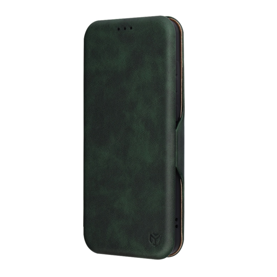 Husa pentru Samsung Galaxy S25 Plus, SKYDDAR INNOVATION, Safe Wallet tip carte din Piele Ecologica, Suport Carduri, Inchidere Magnetica, Verde, set cu sticker - 3 | YEO