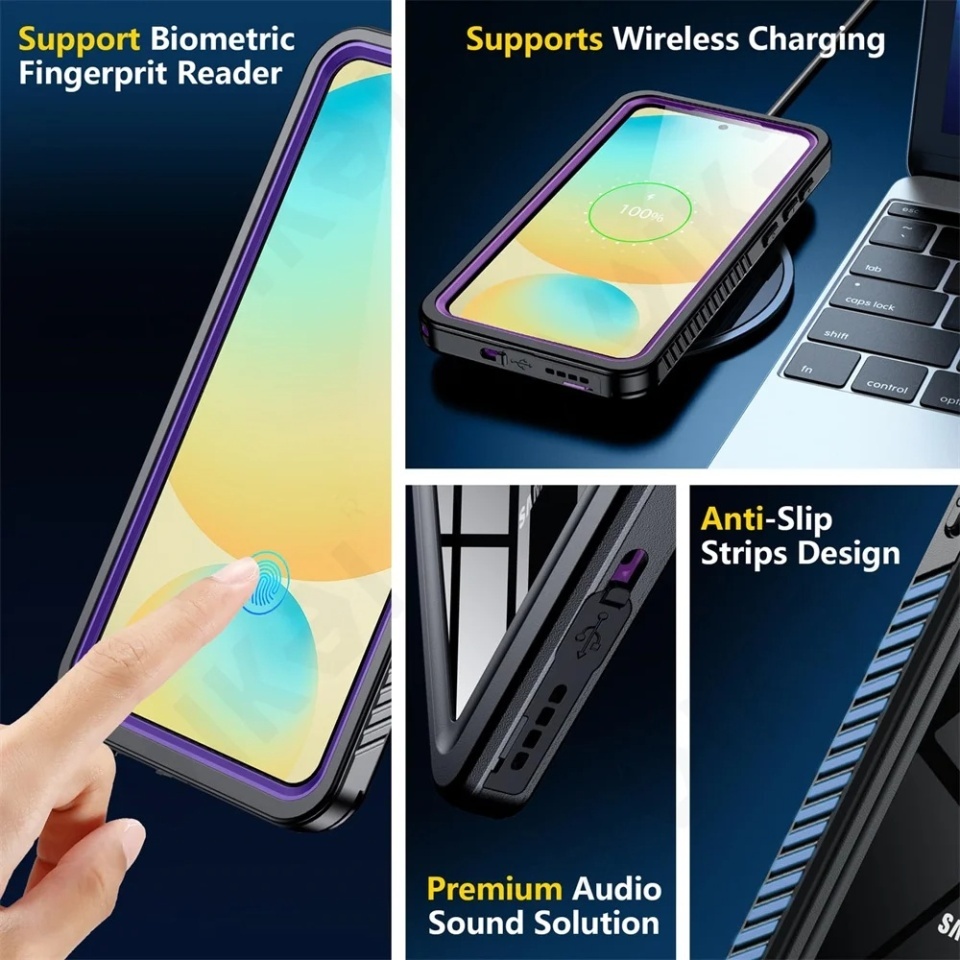 Husa pentru Samsung Galaxy S25, ShellBox, Waterproof IP68 Case, Full Body, Protectie Totala, Anti-Soc, Rezistenta la Apa si Praful, Negru - 2 | YEO