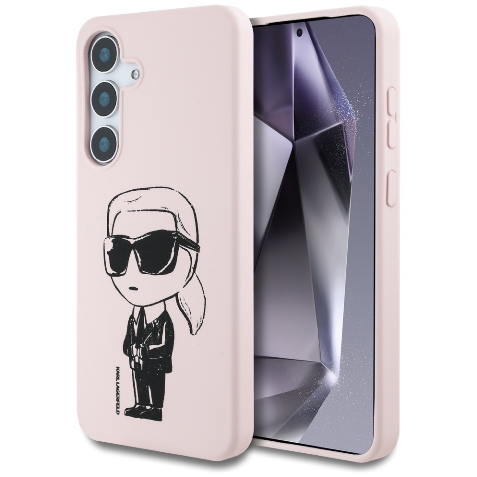 Husa pentru Samsung Galaxy S25, Silicone MagSafe, Karl Lagerfeld, Roz
