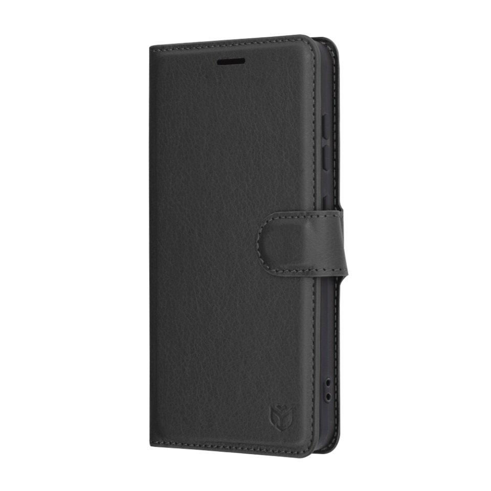 Husa pentru Samsung Galaxy S25, SKYDDAR INNOVATION, Leather Folio tip Carte, cu Portofel Interior, Finisaje Premium, set cu sticker, Negru - 3 | YEO