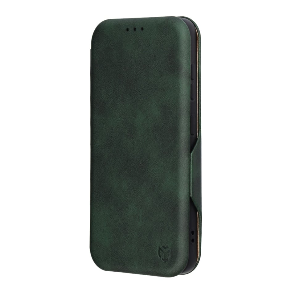 Husa pentru Samsung Galaxy S25, SKYDDAR INNOVATION, Safe Wallet tip carte din Piele Ecologica, Suport Carduri, Inchidere Magnetica, Verde, set cu sticker - 3 | YEO