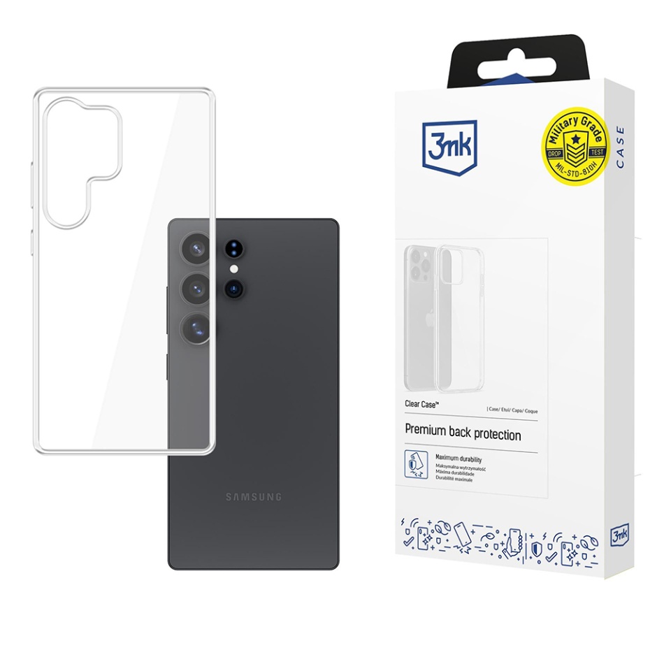 Husa pentru Samsung Galaxy S25 Ultra, din silicon, 3mk Clear Case, Transparent