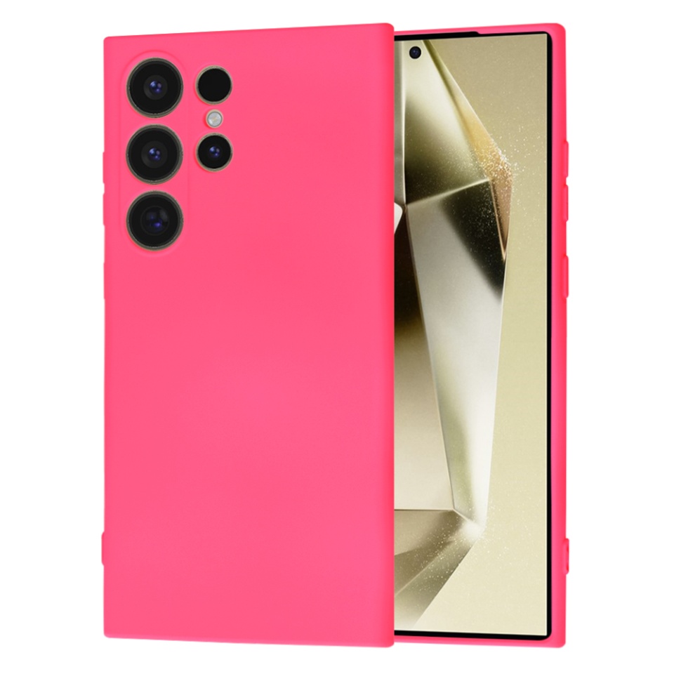 Husa pentru Samsung Galaxy S25 Ultra din Silicon Catifelat, Protectie Premium, Skyddar SoftElegance - Fucsia